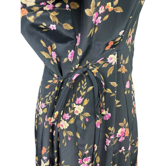 Vintage MISS DORBY Button Down Maxi Dress Floral Print w/Ties Size 12 Cottage - Picture 11 of 14